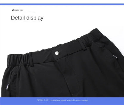 Ice Silk Men's Summer Pants Elastic Waist Straight Leg Trouser Male Quick Dry Big Size Large Plus Stretch 6XL 7XL Work Outdoor