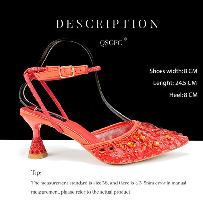 Italian Design Mini Three-Dimensional Hard Bag Tassel Decoration Bag Nigeria Elegant Shoes and Bag Set Women Shoes