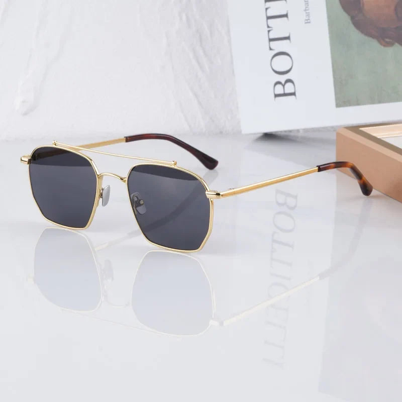 Designer Women's Sunglasses Bowie Big Square Alloy Fashion Street High Quality Luxury Design Classical Ultralight UV400 Glasses