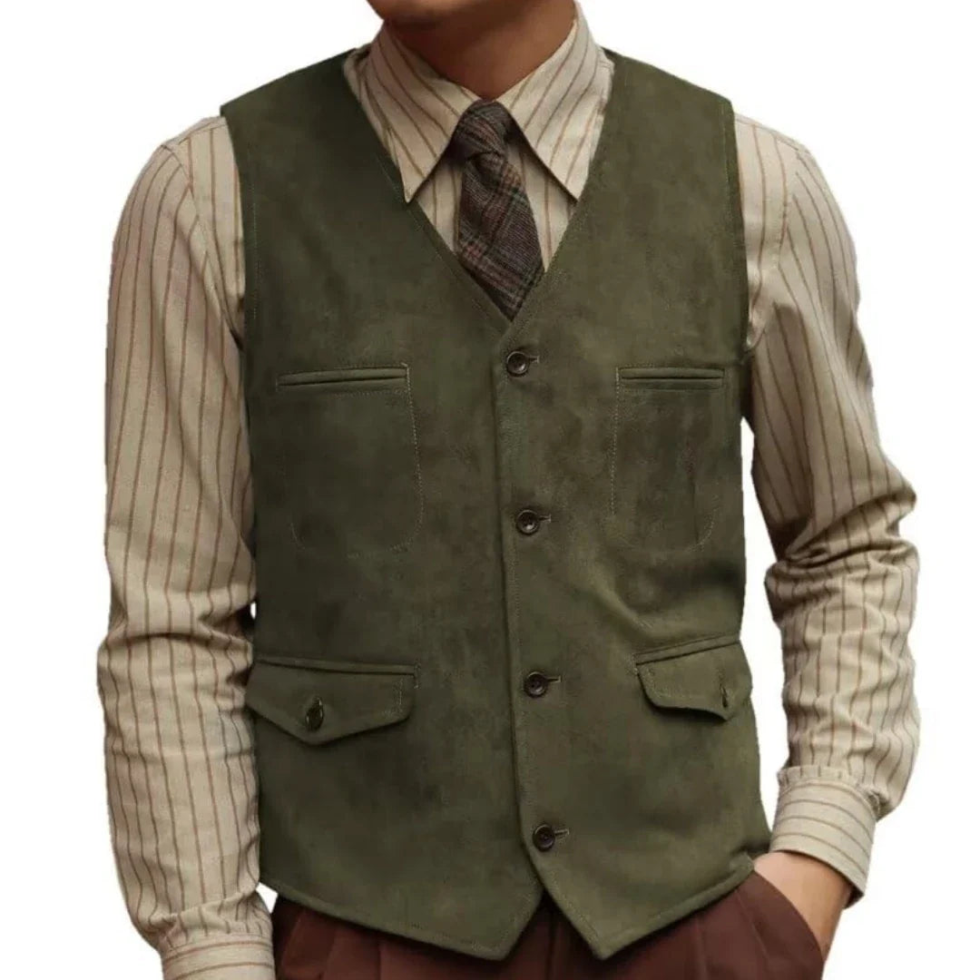 Men Vest Coffee Velvet Single Button With Pocket Waistcoat For Wedding Birthday Banquet Business Casual Work Daily Men Suit Vest