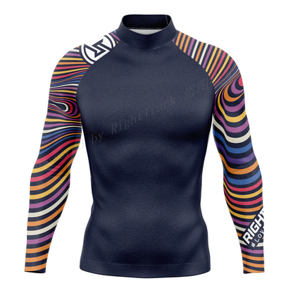 RT Rashguard Snorkeling Color Block Long Sleeve Surf Shirt UV Protection Swimwear UPF Summer Diving Sunscreen Beachwear