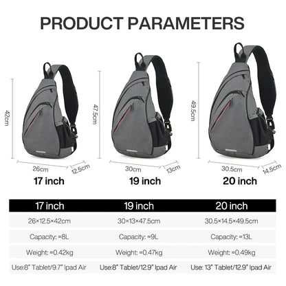 Men One Shoulder Backpack Women Sling Bag Crossbody USB Boys Cycling Sports Travel Versatile Fashion Bag Student School