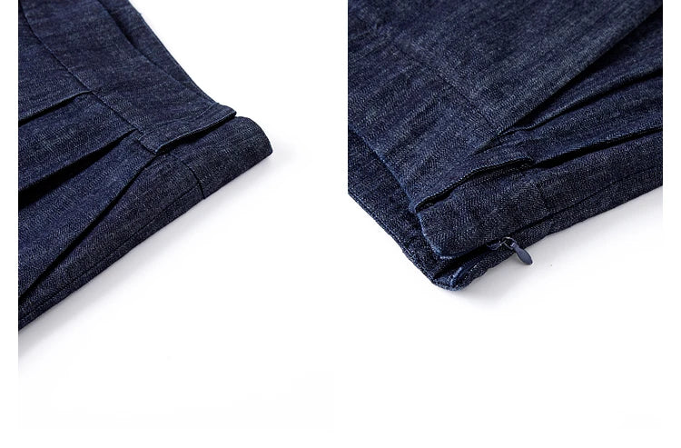 Women's Washed Jeans Baggy Skirt Pants Ladies 2026 Spring Summer Casual High Waist Vintage Denim Pants Woman Clothes M9809