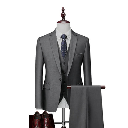 2026 New Men's Suit 3-Pieces Set (Jacket+Pants+Vest) Wedding/Party/Office Coat and Vests Trousers, Asian Sizes M-5XL 6XL.