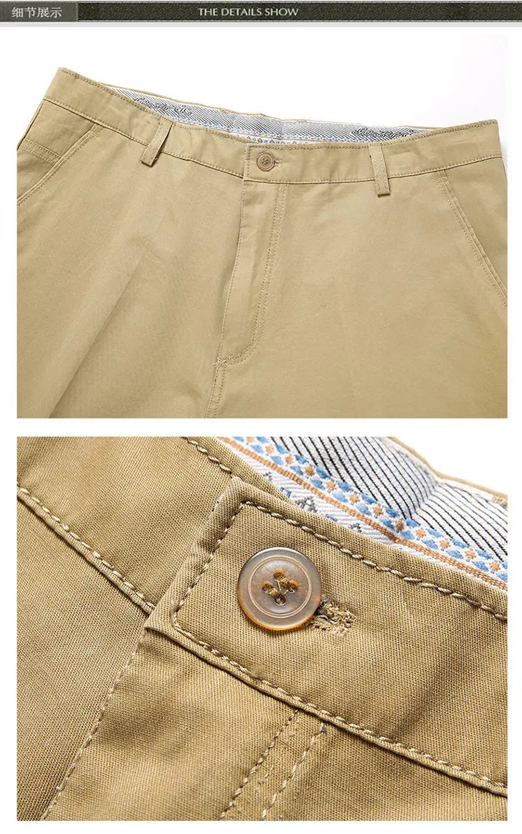 Casual Cotton Shorts Men Summer Knee Pants Breathable Classic Bermuda Shorts Outdoor Clothes Black Male Short Pants