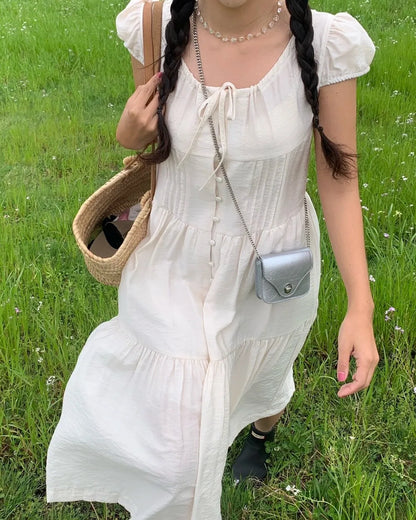 Spring 2025 Chic A-Line Dr Korean Sle Long Svel Women's Faionable Gown Ele Personali Commute Suitable Dr