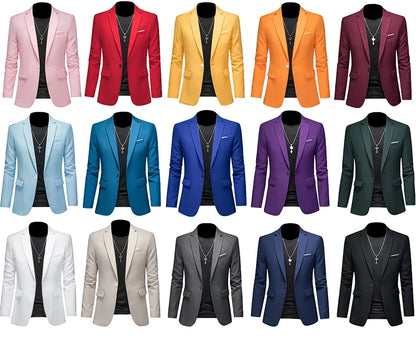 Plus Size 6XL-M Fashion Mens Solid Color Suit Jacket High Quality Business Slim Fit Casual Blazers Formal Social Wedding Tuxedo