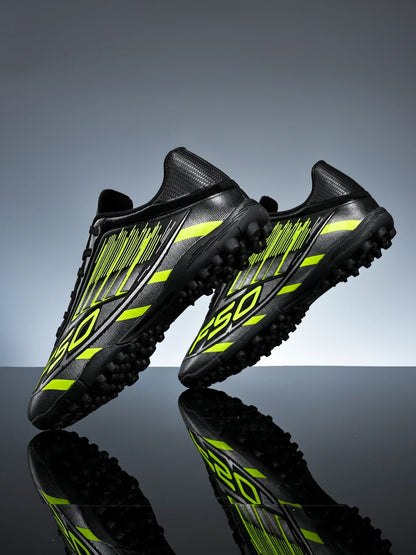 TF Soccer Cleats Children Kids Boys Girls PU Fabric Upper Rubber Sole Non-slip Wear-resistant Training Shoes