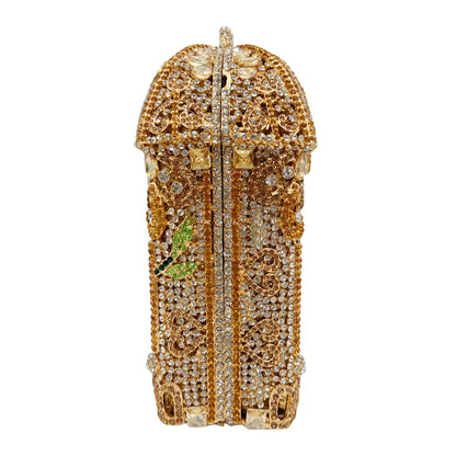 New Arrived Birdcage Gilded Rhinestone Clutch Luxury Diamond Bag Party Stone Purse Crystal Evening Bag Women Handbag