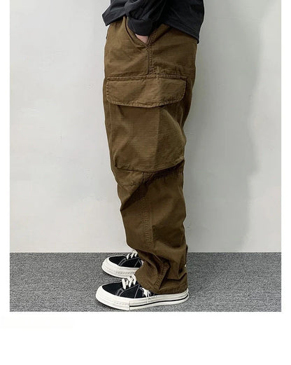 High Quality Cotton Cargo Pants Mens Clothing Plus Size Casual Pants Japanese Harajuku Casual Tactical Joggers Baggy Trousers