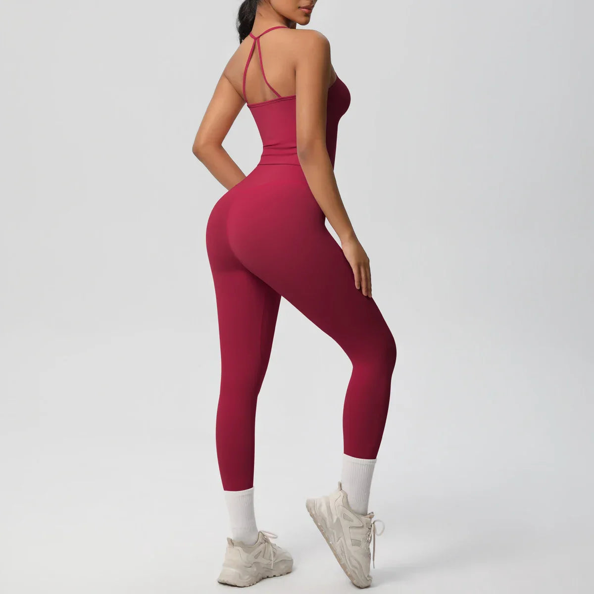 2PCS Yoga Set Nude Feeling Workout Sets Women Tracksuit Gym Push Up Fitness Running Workout Sportwear Sport Bra Leggings Suit