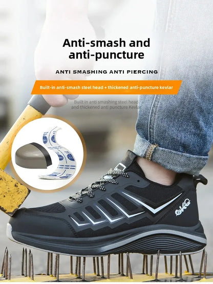 New Lightweight and Breathable Labor Protection Shoes for Men and Women Anti Smashing and Anti Piercing Steel Toe Safety Shoes