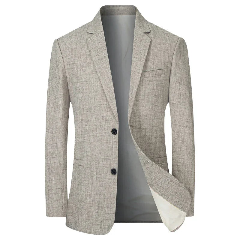 Brand Middle Aged Men Blazers Jacket 2026 Spring Autumn Two Buttons Business Casual Blazer Male Minimalist Mans Clothing