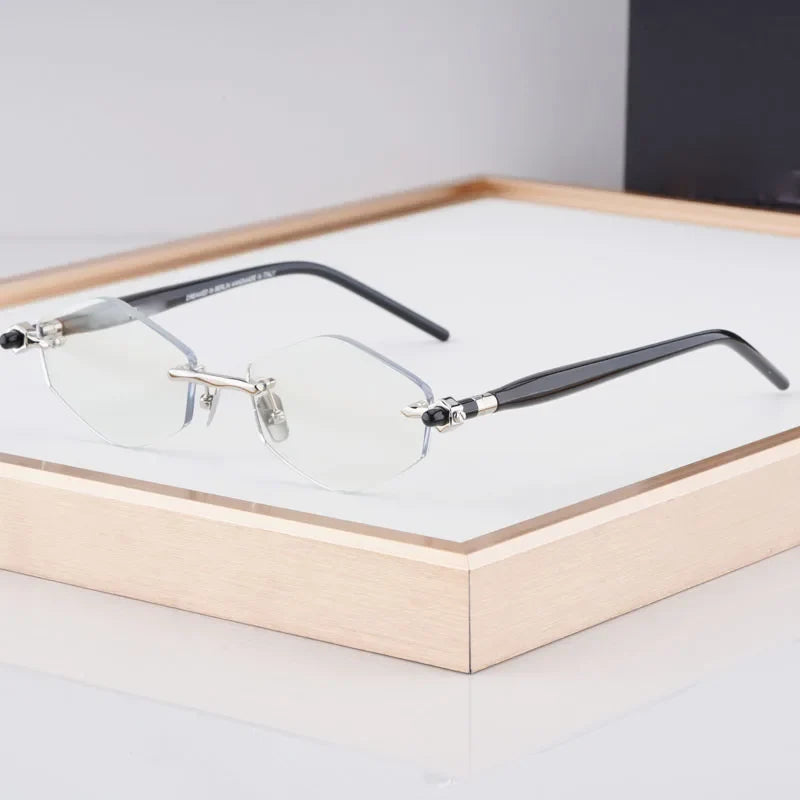 P60 Polygon Luxury Rimless Sunglasses for Men Women Acetate High Quality Germany Brand Fashion Design Gift UV400 Outdoor Eyeware
