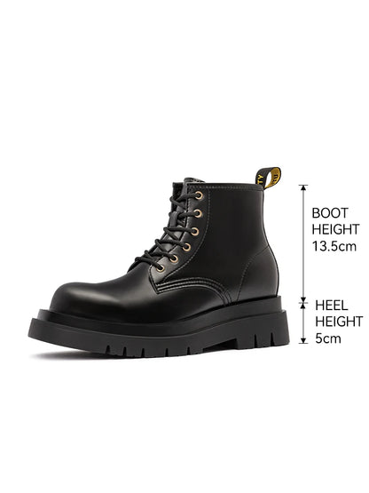 Maden Men's Vintage Cowboy Hight Top Boots Black Motorcycle Boot British Split Leather TPR Sole Work Safety Boot Outside Shoes
