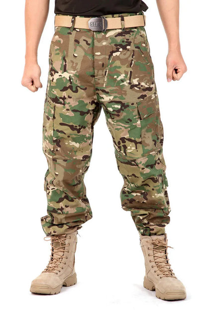 Men's Camouflage Tactical Pants Multi-Pockets Hunting Digital Camo Training  Cargo Pants New Spring  Long Trousers for Men