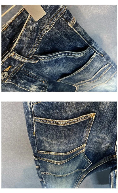 Autumn and Spring Fashion Trend American Vintage Straight Leg Denim Pants for Men Casual Loose Comfortable High Quality Pants