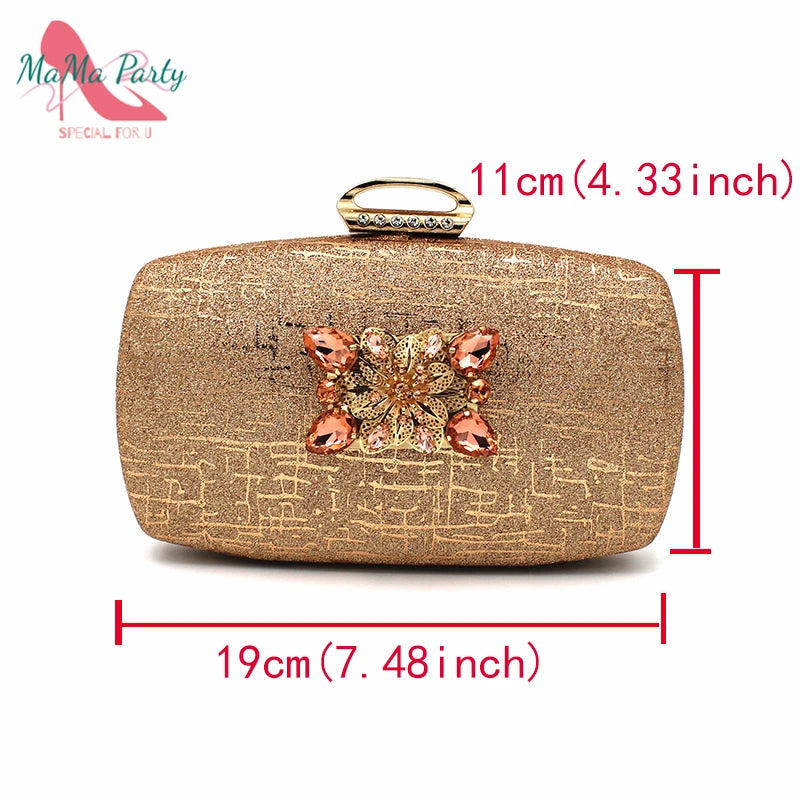Color Italian Classics Design African Women Shoes and Bag Set High Quality with Shinning Crystal for Wedding Party