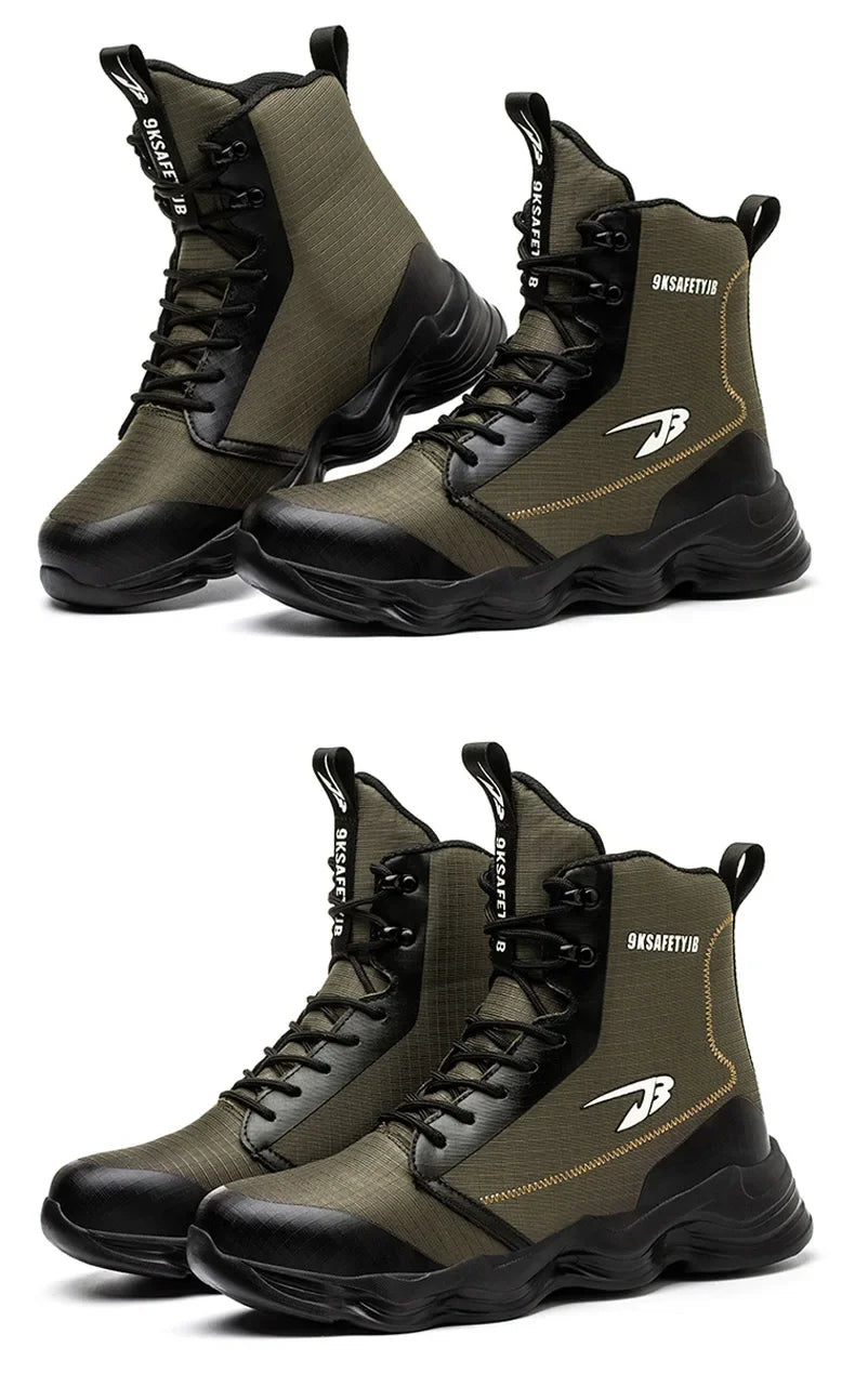 Safety Shoes Men Boots High Top Work Sneakers Steel Toe Cap Anti-smash Puncture-Proof work Boots Indestructible Shoes