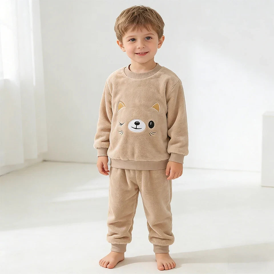 2026 Children's Pajama Sets Tops + Pants 2Pcs Kids Pajamas Winter Girl Clothing Sets 2 To 8Years Children Clothes Boys Sleepwear