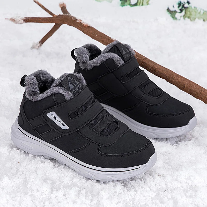 New Winter Men's Sneakers Thick Plush Warm Men's Snow Boots Lightweight Men's Ankle Boots Handmade Men's Outdoor Cotton Boots