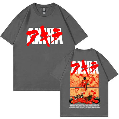 Japanese Science Fiction Cartoon Movie Anime Akira Shotaro Kaneda Graphic T Shirts Men Women Cotton Vintage Oversized T-shirts