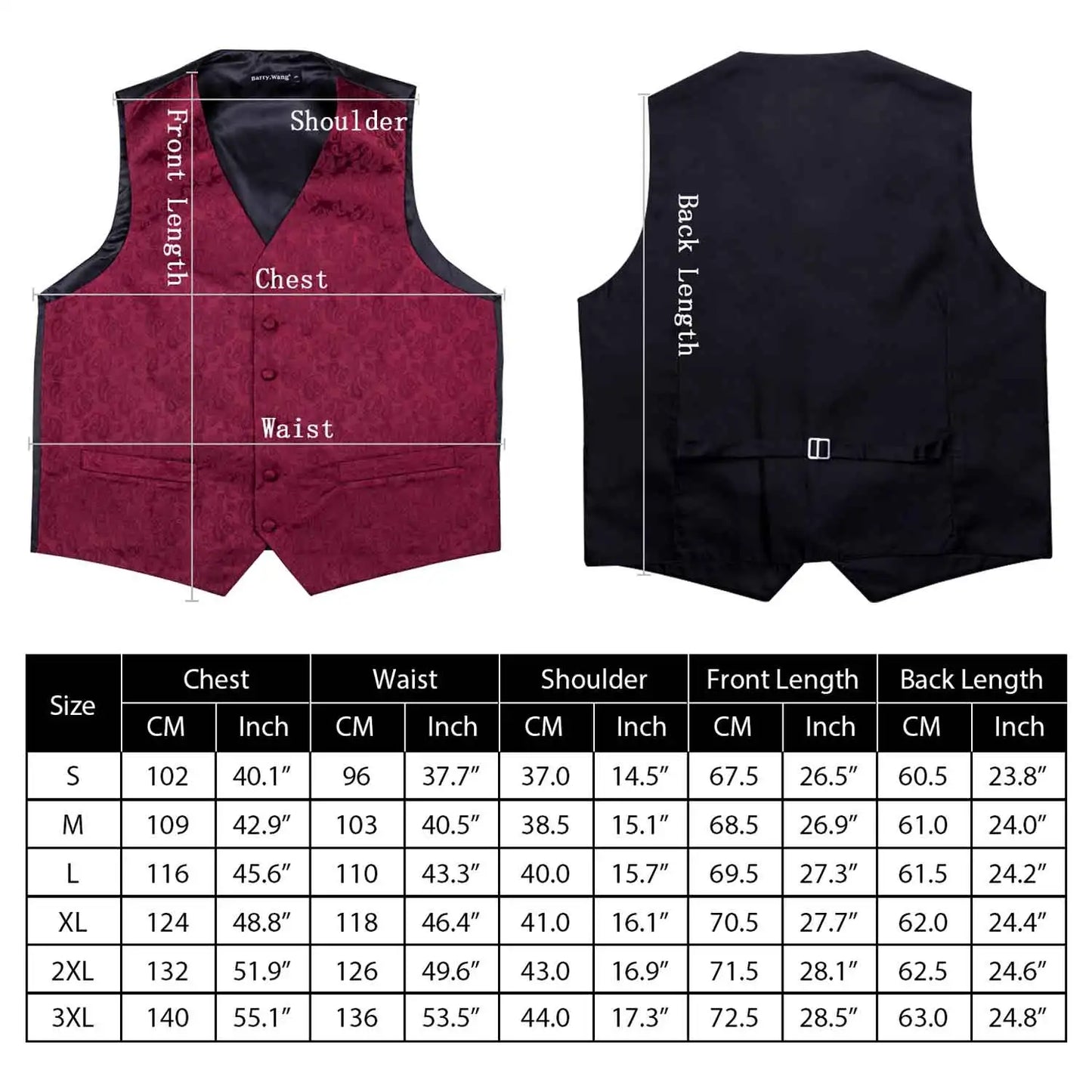 100 Colors Men Vest Tie Hanky Cufflinks Set Waistcoat Paisley Floral Jacquard Sleeveless Jacket Wedding Business