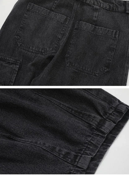 Baggy Jeans Men's Oversize Cargo Korean Black Wide Pants Streetwear Hip Hop Harajuku Male Fashion Straight Denim Pants