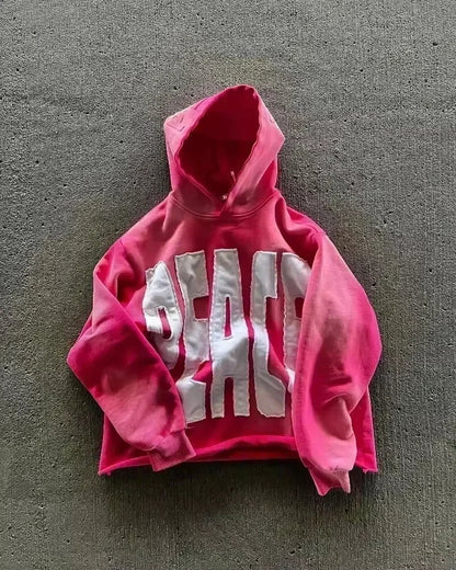 American Y2K New Hip Hop Trend Zipper Hoodie Women Street Casual Loose Joker Vintage Sweatshirt Unisex Fleece Padded Warm Hoodie