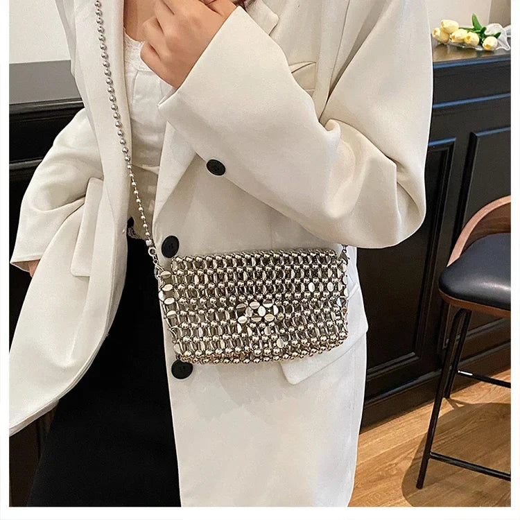 PU Sense of Luxury Solid Color Evening Bags Hollow Out Temperament 2025 Hot Sale Ladies Bags Versatile Fashion Shoulder Bags