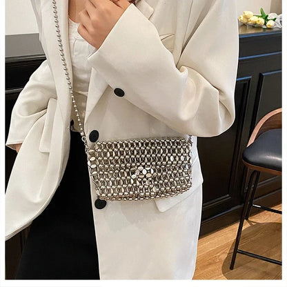PU Sense of Luxury Solid Color Evening Bags Hollow Out Temperament 2025 Hot Sale Ladies Bags Versatile Fashion Shoulder Bags