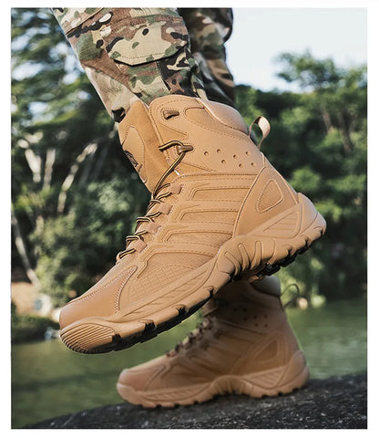 Fashion Men's Boots Comfortable High-top Boots Outdoor Non-slip Hiking Boots Lightweight Men Desert Boots Motorcycle Boots