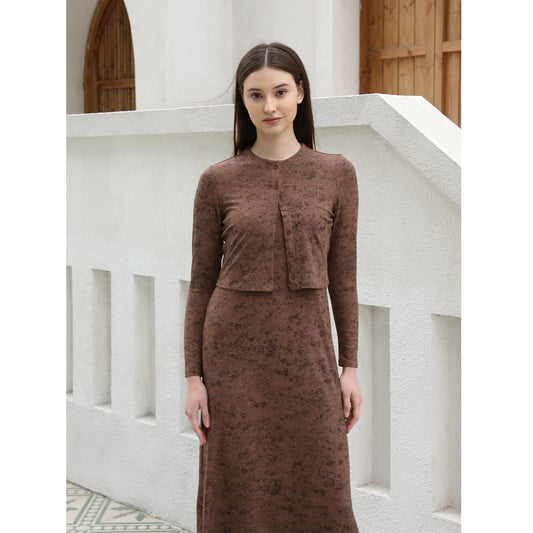 AP SS2025 New Women Dress Rib Tie Dye Cardigan and Dress Cotton Soft