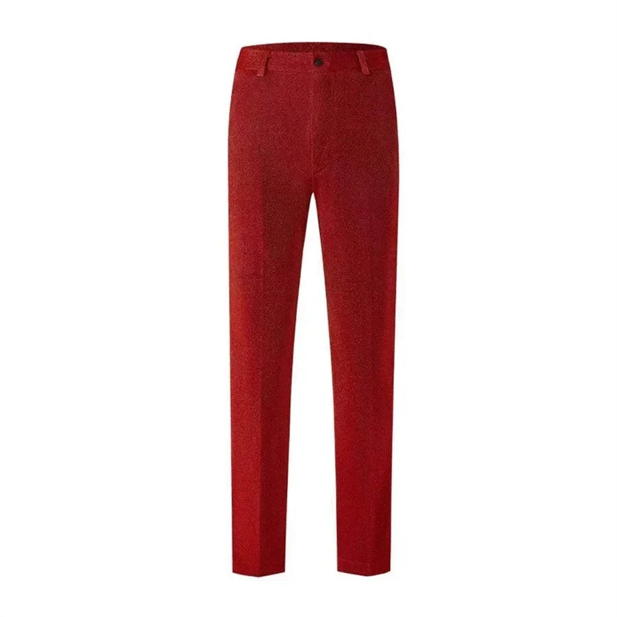 New 2026 Men's Sequin Glitter Suit Pants Fashion Slim Fit Straight Dress Trousers Party Stage Performance Costumes Pants for Men
