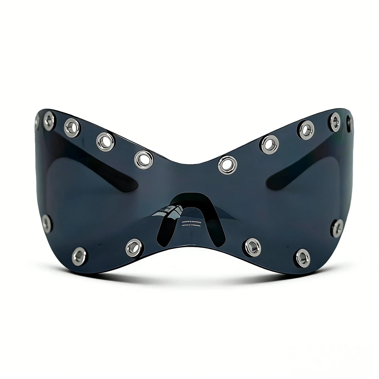 Unisex Y2K Punk Fashion Sunglasses - Futuristic One-Piece Goggles Metal Ring Rave sunglasses womenfor Rave & Cyber Party