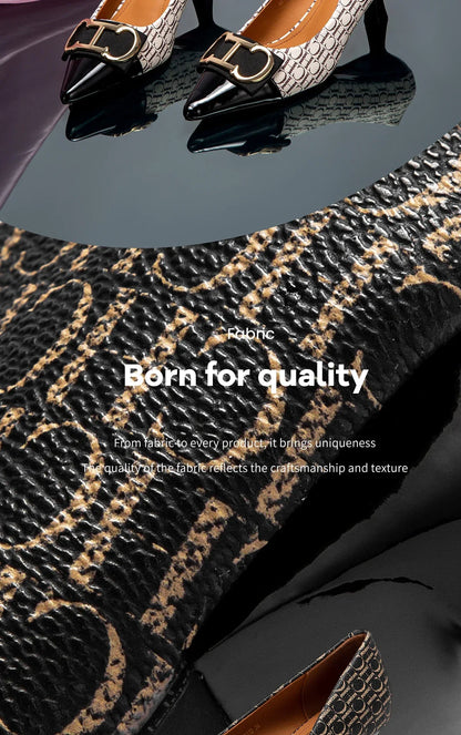 Fine Workmanship Simple Versatile Fashion Women's Single Shoes Classic Style Letter Print Design Women's High Heels