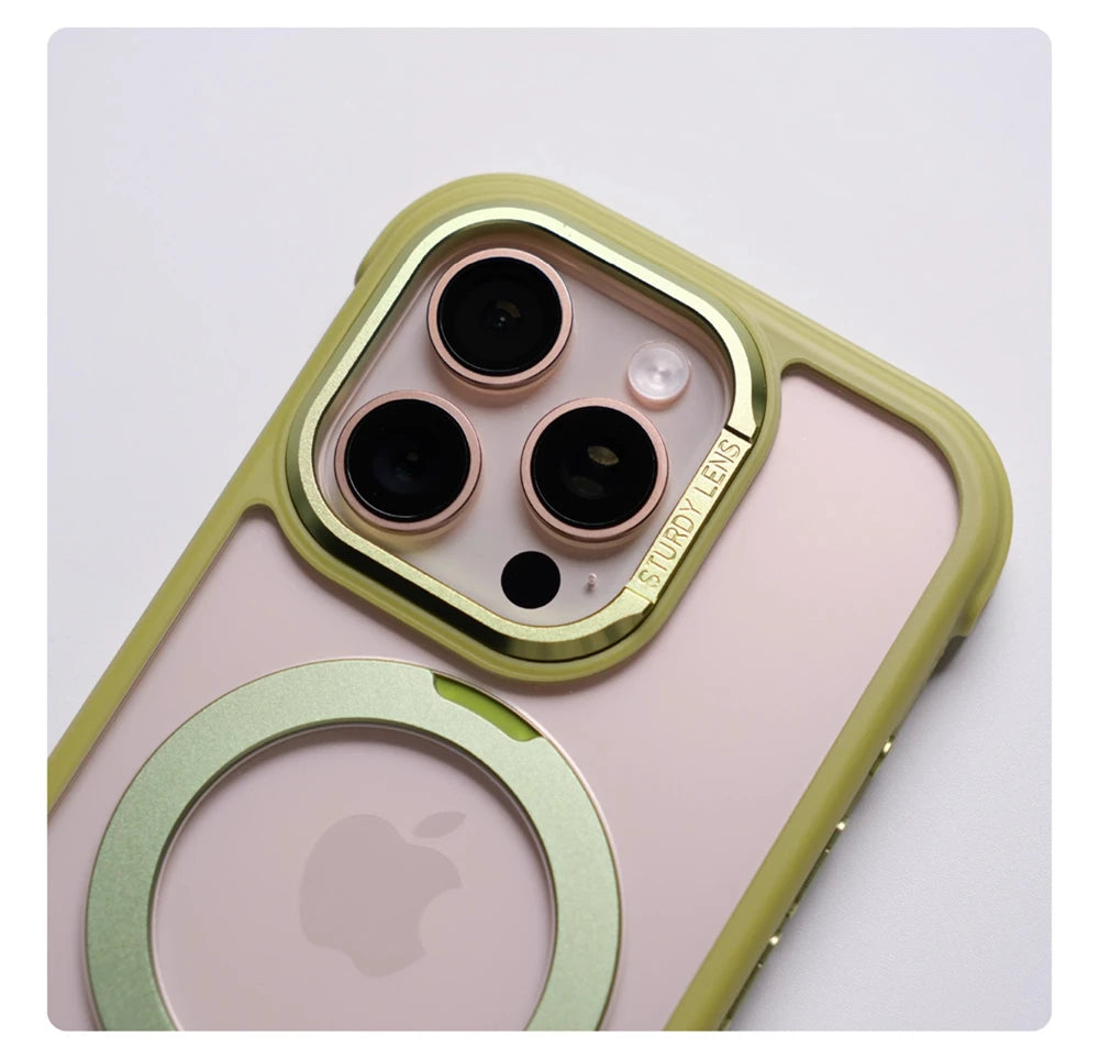 360° Magnetic Rotatable Holder Shockproof Case For iPhone 17 16 Pro Max 15 14 13 Transparent For MagSafe Wireless Charge Cover
