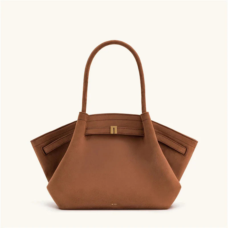 Women's High Quality Vintage Dumpling Bag Black Faux Suede, Vegan Leather Crossbody Shoulder Tote Handbag for Everyday