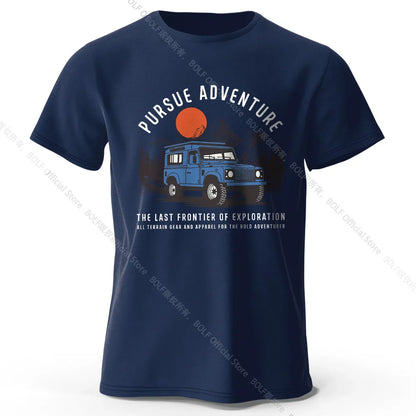 Wilderness Explorer Vintage Medal Printed Unisex Men Women T-Shirt Tees Tops 100% Cotton Topographic Graphic Bushcraft Wear