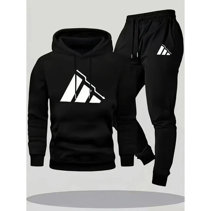 Family Matching Hoodie Set Parent Child Cotton Two Piece Outfit Black White Logo Print Casual Loungewear Comfortable