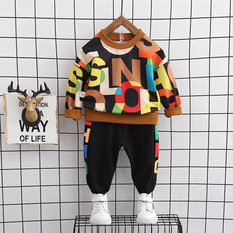 New Spring Autumn Baby Boys Clothes Outfits Children Casual Full T-Shirt Pants 2Pcs/Sets Toddler Sports Costume Kids Tracksuits