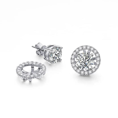 2ct+0.3ct Full Moissanite Studs Earring for Women Sparkling Diamond Wedding Party Ear Stud S925 Sterling Silver Jewelry