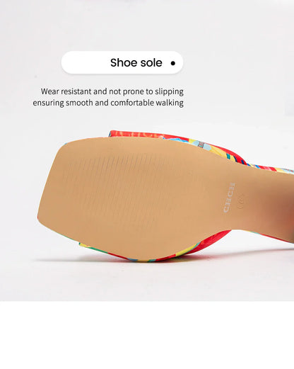 Woman shoes Thick Heel Sandals Square Open Toe Sliding Sandals students