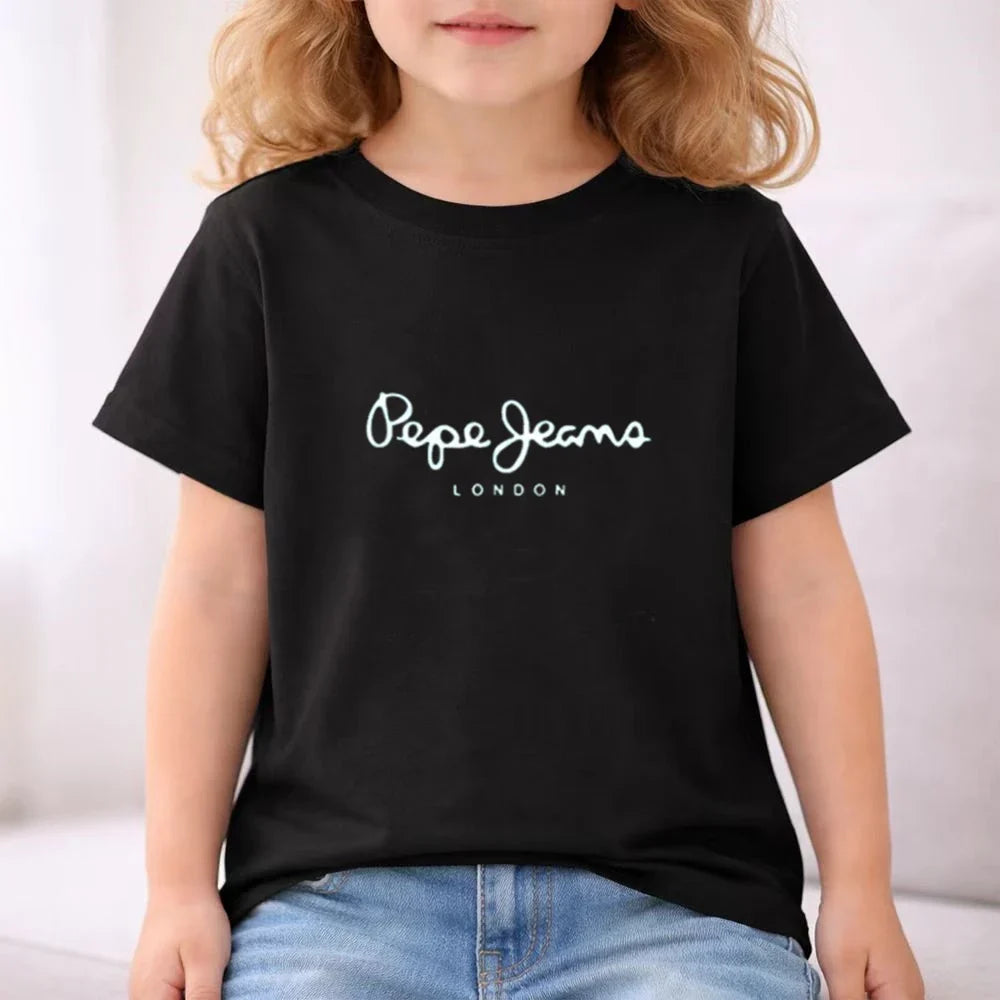 Summer T-shirt Children Short Sleeve Age 3-12 Girls Boy Set White Tshirt+Shorts 2pcs Youngster Cool Refreshing Kids Print Set