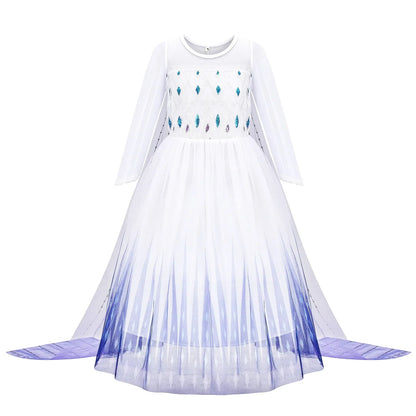 Elsa Dress for Girls Elsa Costume Snow Queen Anna Dress Cosplay Birthday Party Children Kids Carnival Girl Halloween Costume