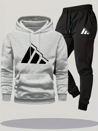 Family Matching Hoodie Set Parent Child Cotton Two Piece Outfit Black White Logo Print Casual Loungewear Comfortable
