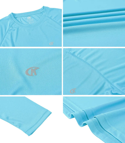 Men UPF 50+ Long Sleeve T-Shirt, Rash Guard Breathable Tops, Pullover Shirt for Sport Fishing Hiking Running Beach Surfing