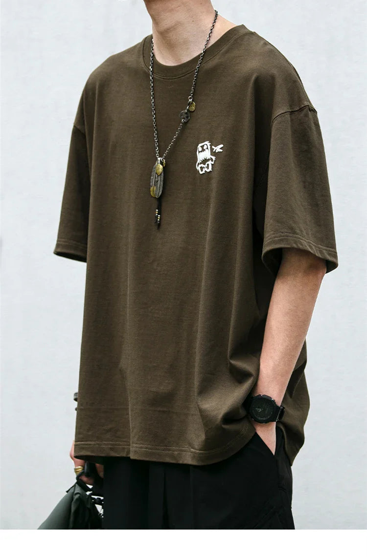 Summer Korean Oversize T-Shirt For Men Streetwear Harajuku High Quality Short Sleeve Loose Casual Tops Hip Hop Trendy Tee Male