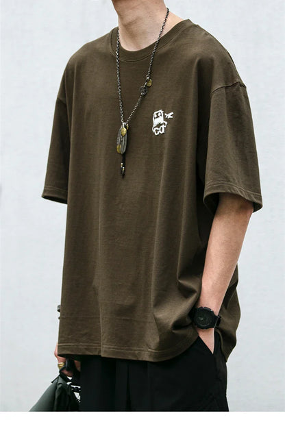 Summer Korean Oversize T-Shirt For Men Streetwear Harajuku High Quality Short Sleeve Loose Casual Tops Hip Hop Trendy Tee Male