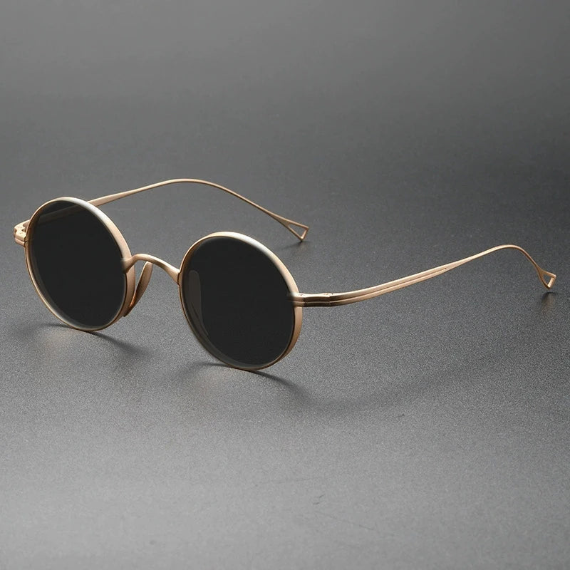 Ultra Light Pure Titanium Myopia Sunglasses Men Vintage Designer Small Round Frame Sunglasses Women Retro Luxury Brand Eyewear